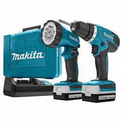 Makita Дрель аккумуляторная,10.8В,2х4АчLi-ion(слайдер),6-ти гран 14,0-4501700обм,3014Нм,0.94кг,чем,подсветка