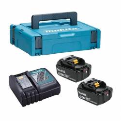 Makita Аккумулятор+зарядное устройство, DC18RC-1шт+BL1840B-2шт,18В,4.0Ач,Li-ion,MakPac