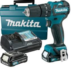 Makita Дрель аккумуляторная, 10.8В,2х2АчLi-ion(слайдер),БЗП-10мм,0-450-1500м,3521Нм,1кг,чем,подсв