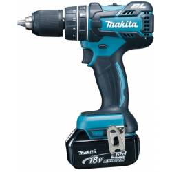 Makita Дрель аккумуляторная ударная безщеточная, 18В,2х4АчLi-ion,БЗП-13мм,0-4001500обм,5436Нм,1.5кг,чем