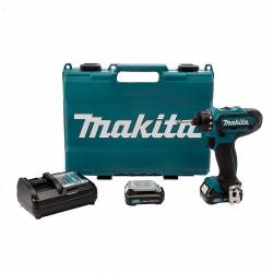 Makita Дрель аккумуляторная,10.8В,2х2АчLi-ion(слайдер),6-ти гран 14,0-4501700обм,3014Нм,0.94кг,чем,подсветка