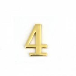 Цифра дверная на клеевой основе золото №4 Аллюр
